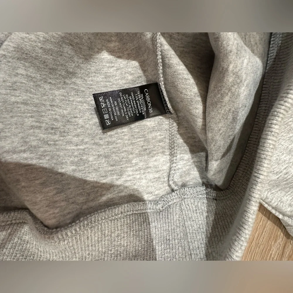 Carbon38 Rhinestone cut out Gray Sweatshirt with Embellished Shoulder - Picture 11 of 16